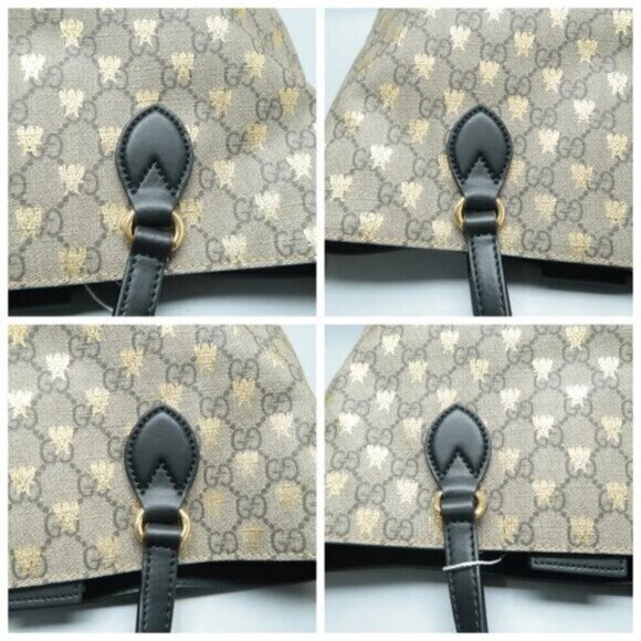 GUCCI Brown Bee Canvas Satchel 600-031425 - Picture 6 of 12